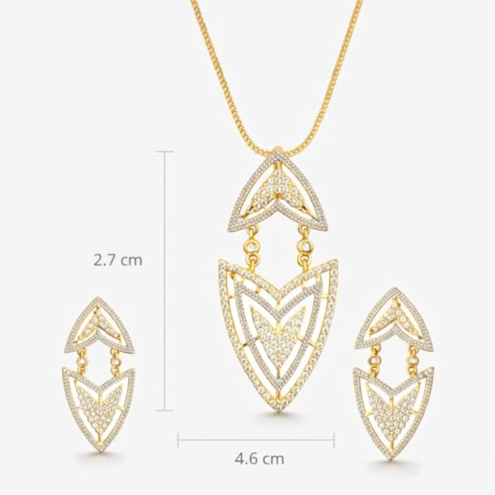 Trendy American Diamond Gold Plated Pendant for Women